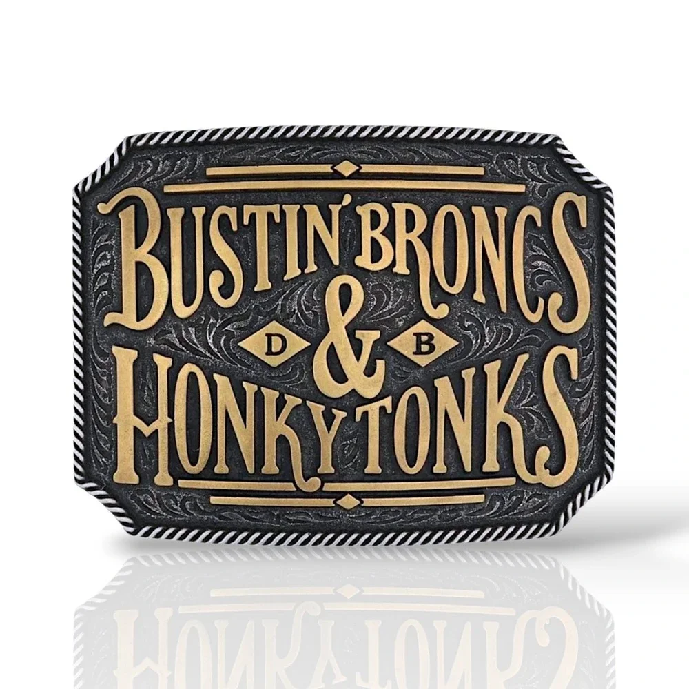 Montana Silversmiths Dale Brisby‎ Bustin Broncs  & Honky Tonks Belt Buckle ~ NEW